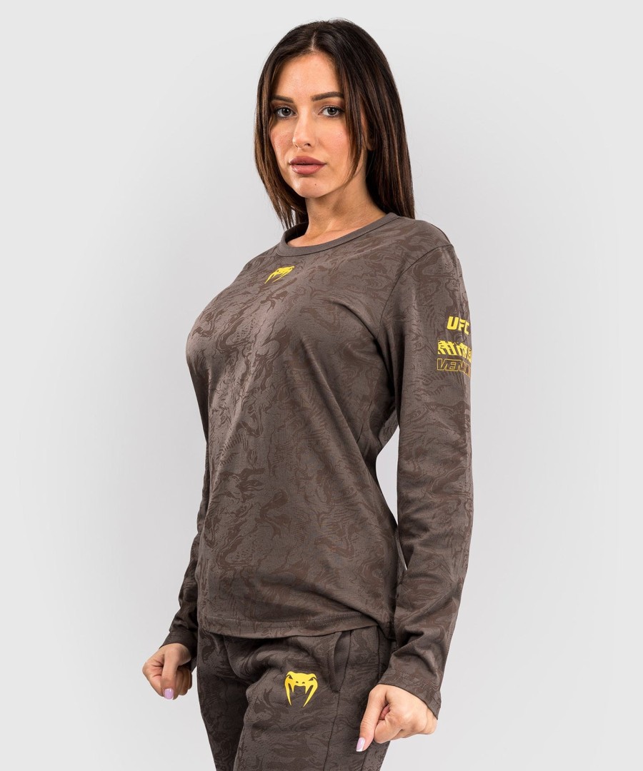 ufc fusion by venum fight week dame langærmet bomulds t-shirt - jordbrun