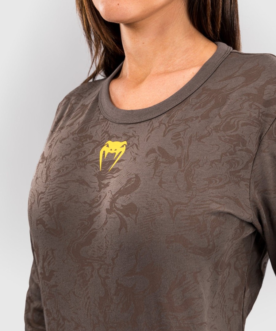 ufc fusion by venum fight week dame langærmet bomulds t-shirt - jordbrun