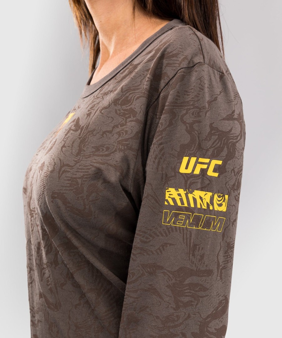 ufc fusion by venum fight week dame langærmet bomulds t-shirt - jordbrun