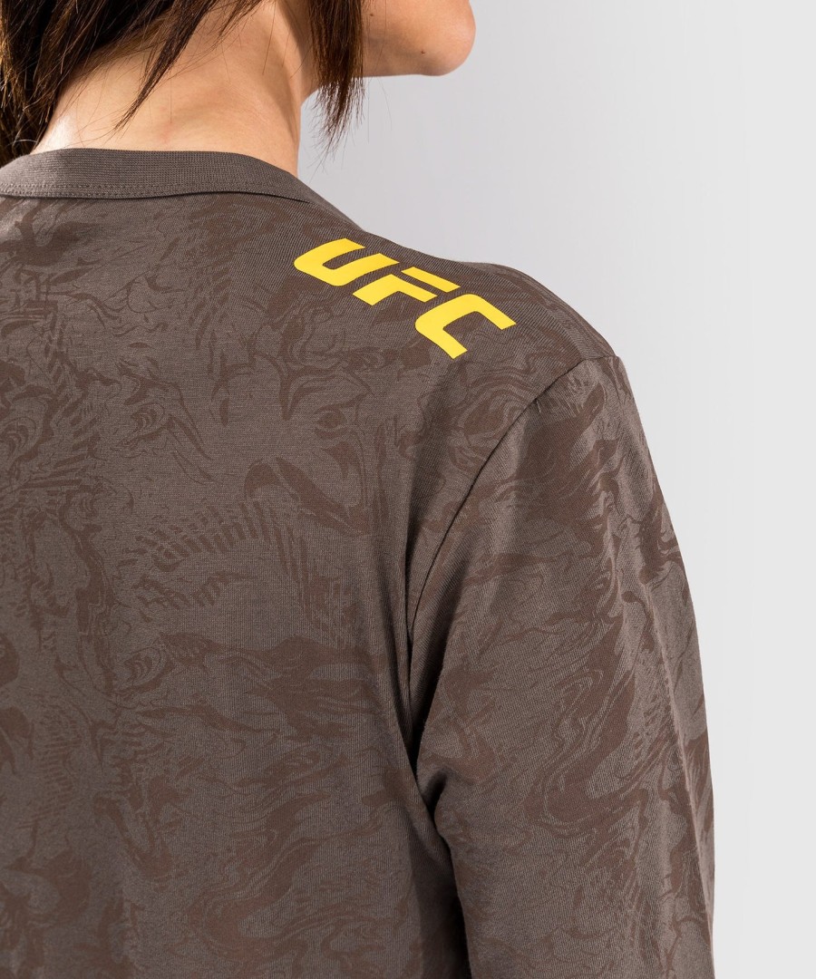 ufc fusion by venum fight week dame langærmet bomulds t-shirt - jordbrun