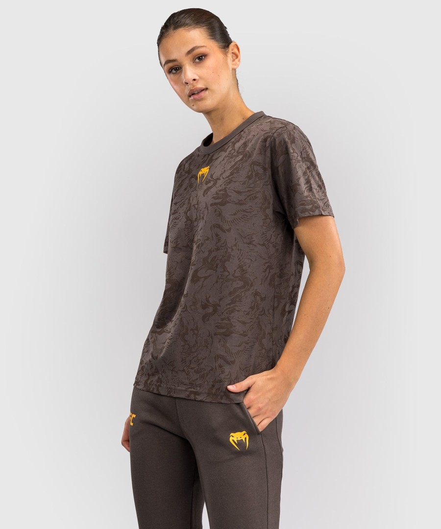 ufc fusion by venum fight week kortærmet t-shirt til kvinder i bomuld - jordbrun