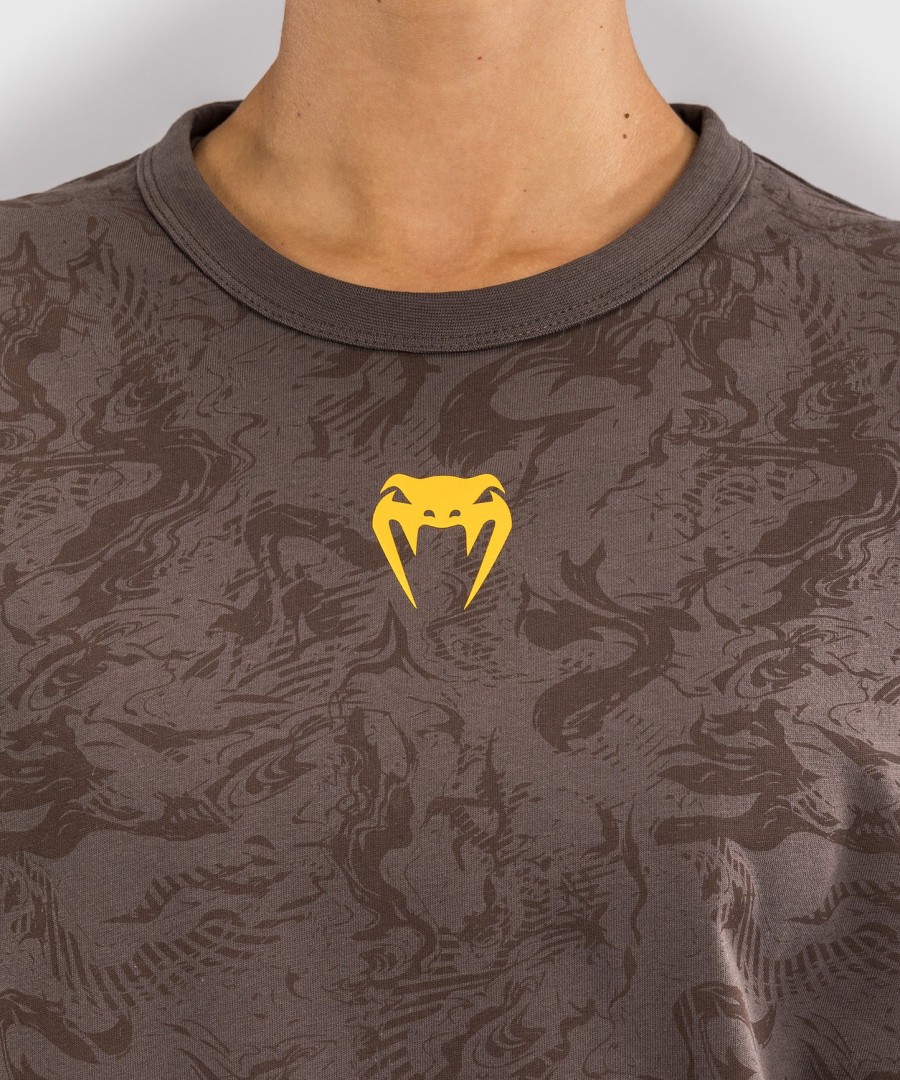 ufc fusion by venum fight week kortærmet t-shirt til kvinder i bomuld - jordbrun