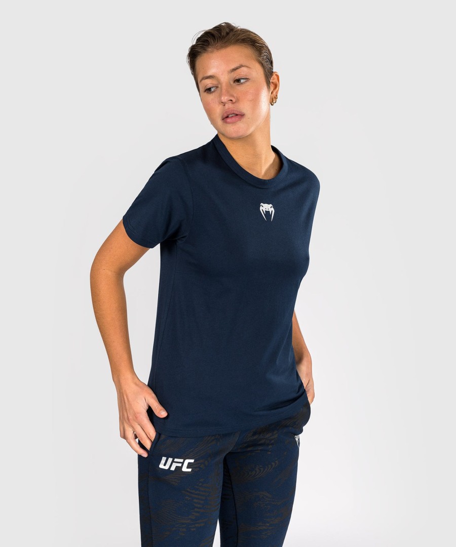 ufc fusion by venum fight week kortærmet t-shirt til kvinder i bomuld - ensfarvet oceanisk blå