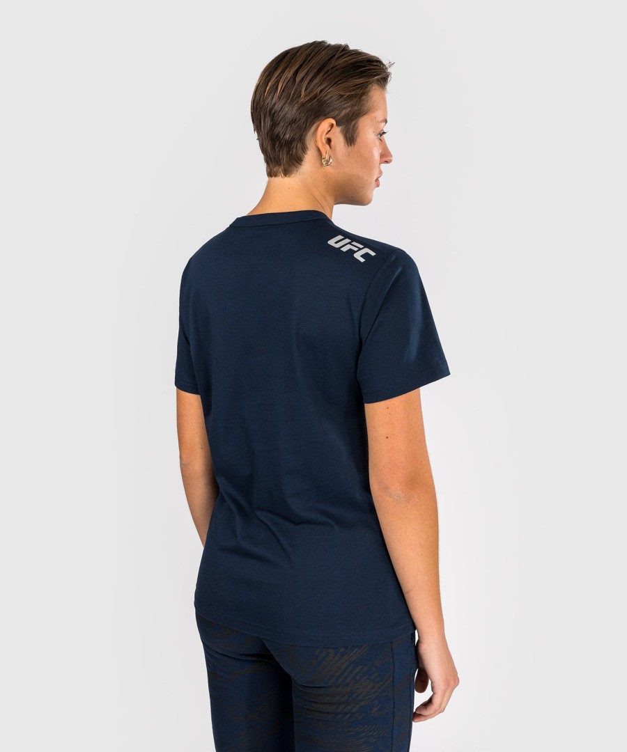 ufc fusion by venum fight week kortærmet t-shirt til kvinder i bomuld - ensfarvet oceanisk blå