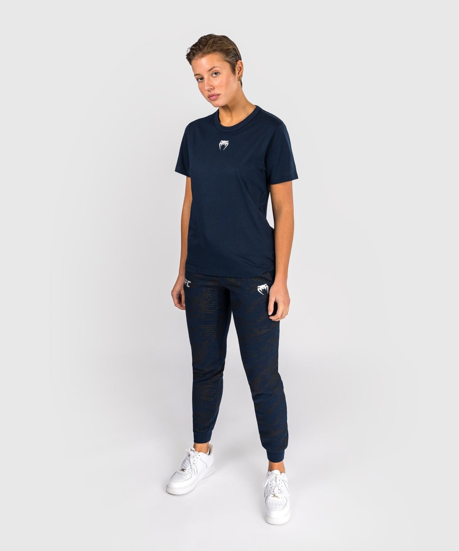 ufc fusion by venum fight week kortærmet t-shirt til kvinder i bomuld - ensfarvet oceanisk blå