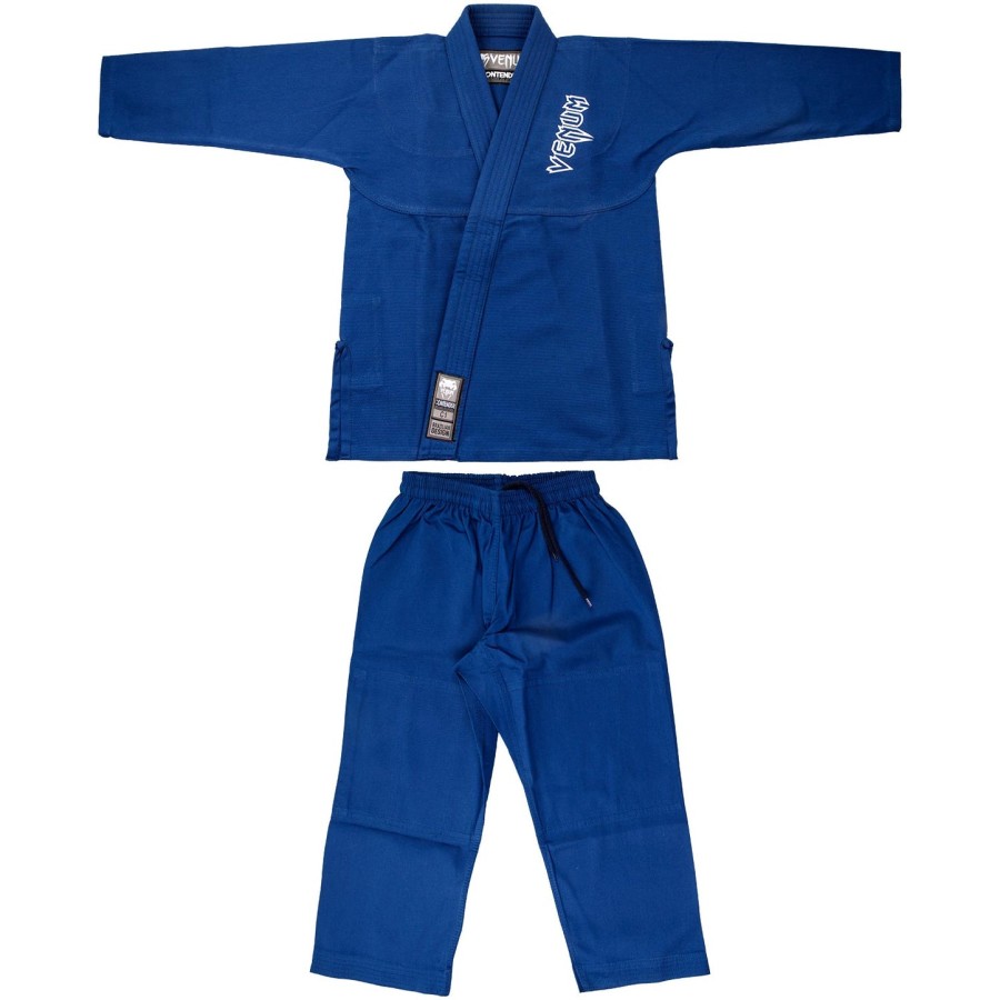 venum contender kids bjj gi gratis hvidt bælte inkluderet - blå
