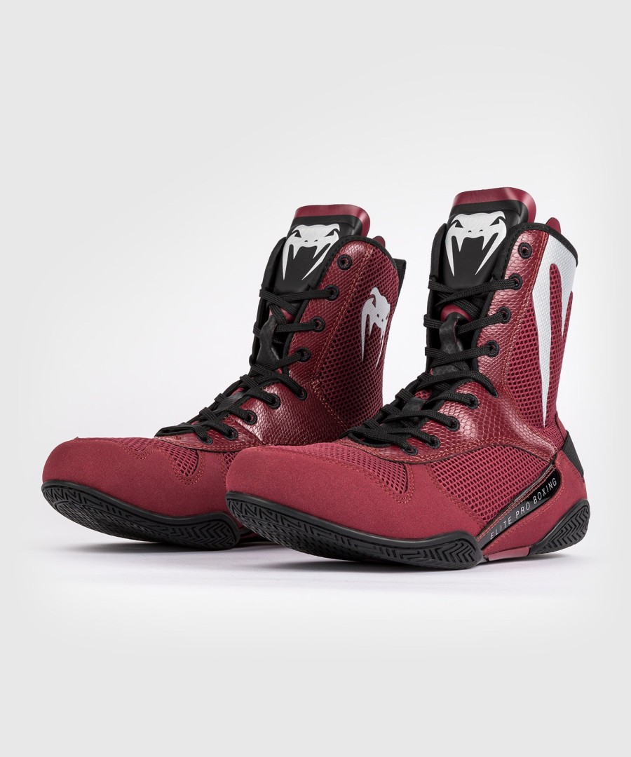 venum elite boksesko - bordeaux sølv