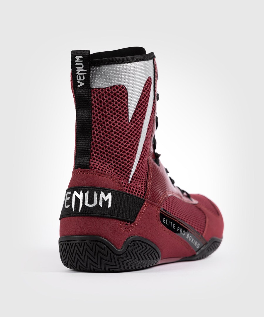 venum elite boksesko - bordeaux sølv