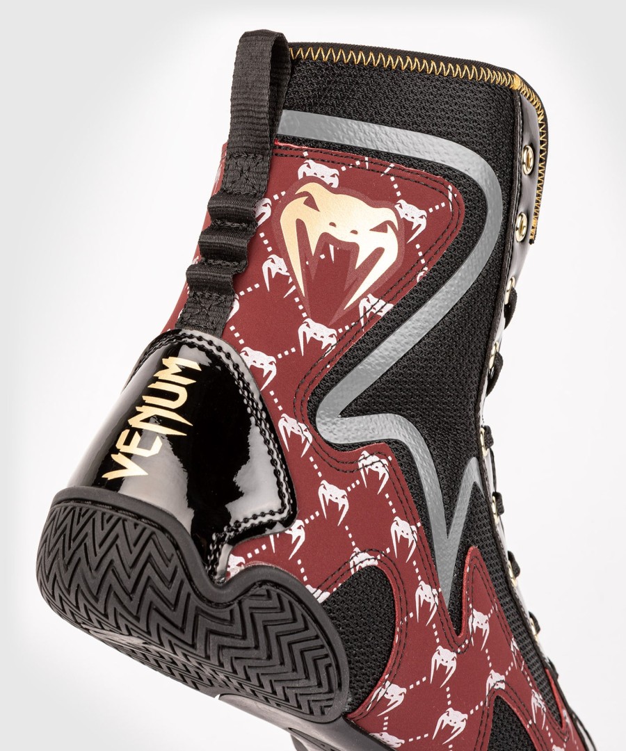 venum elite evo monogram boksesko – sortbordeauxrød