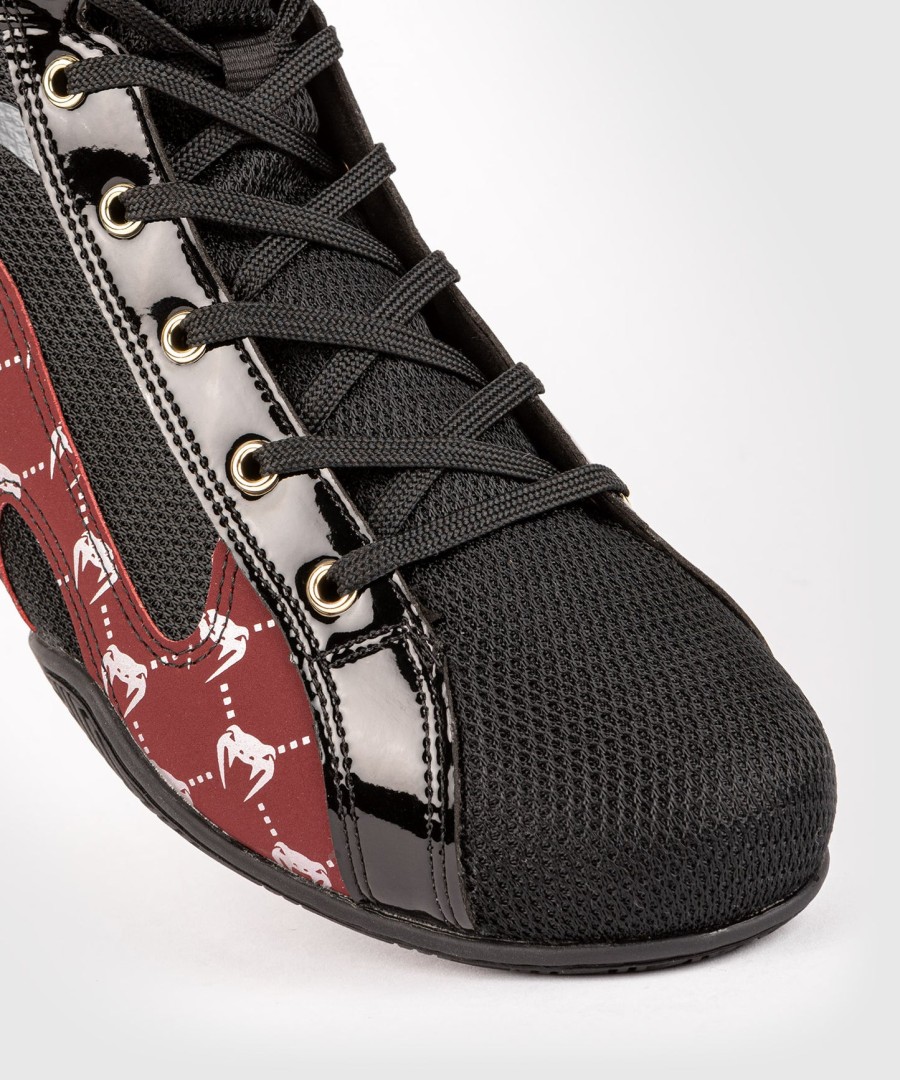 venum elite evo monogram boksesko – sortbordeauxrød