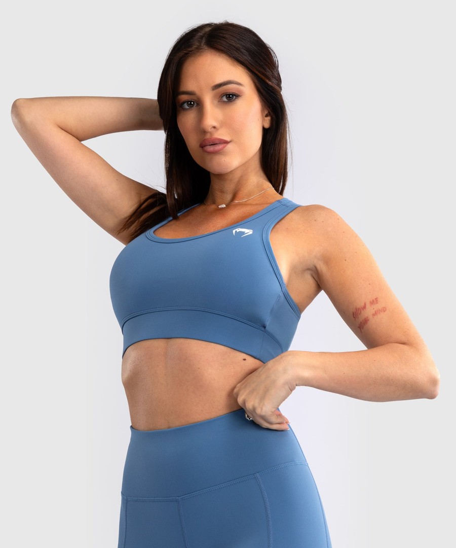 venum essential women medium impact sports-bh - storm blue