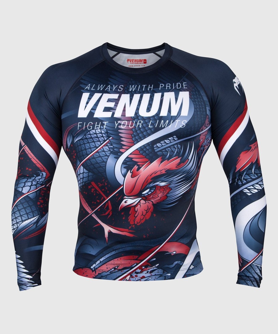 venum rooster rashguard - lange Ærmer - marineblåorange