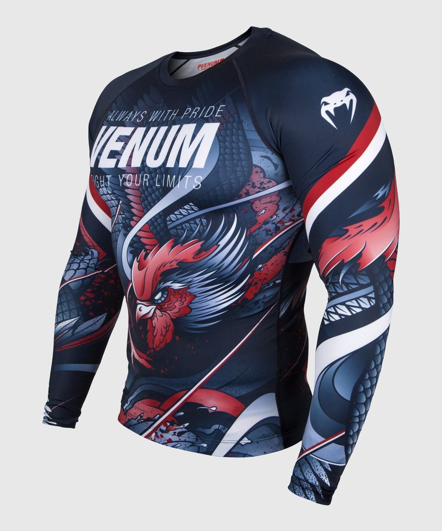 venum rooster rashguard - lange Ærmer - marineblåorange