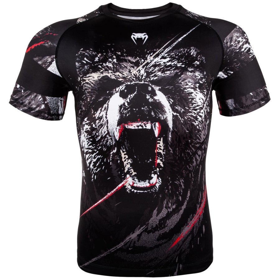 venum grizzli rashguard - kortærmet - sorthvid