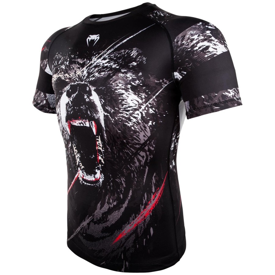 venum grizzli rashguard - kortærmet - sorthvid