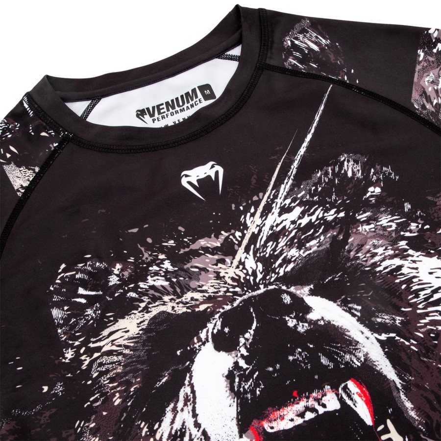 venum grizzli rashguard - kortærmet - sorthvid