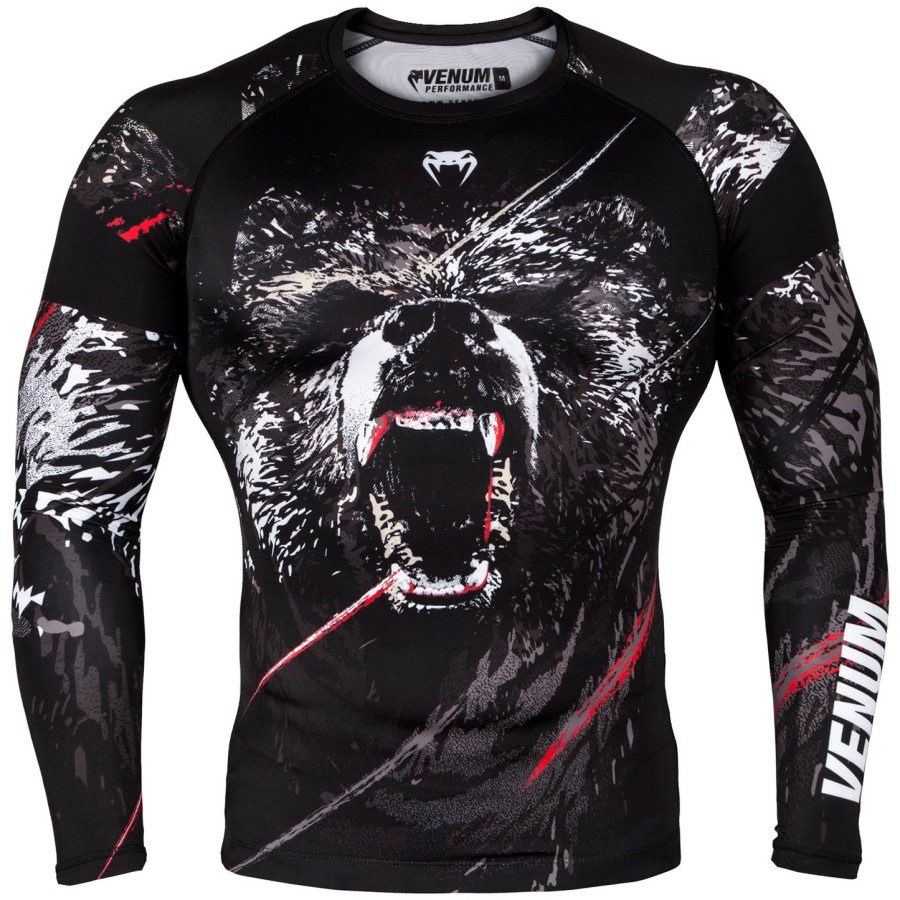 venum grizzli rashguard - langærmet - sorthvid