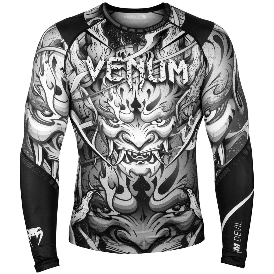venum devil rashguard - lange Ærmer - hvidsort