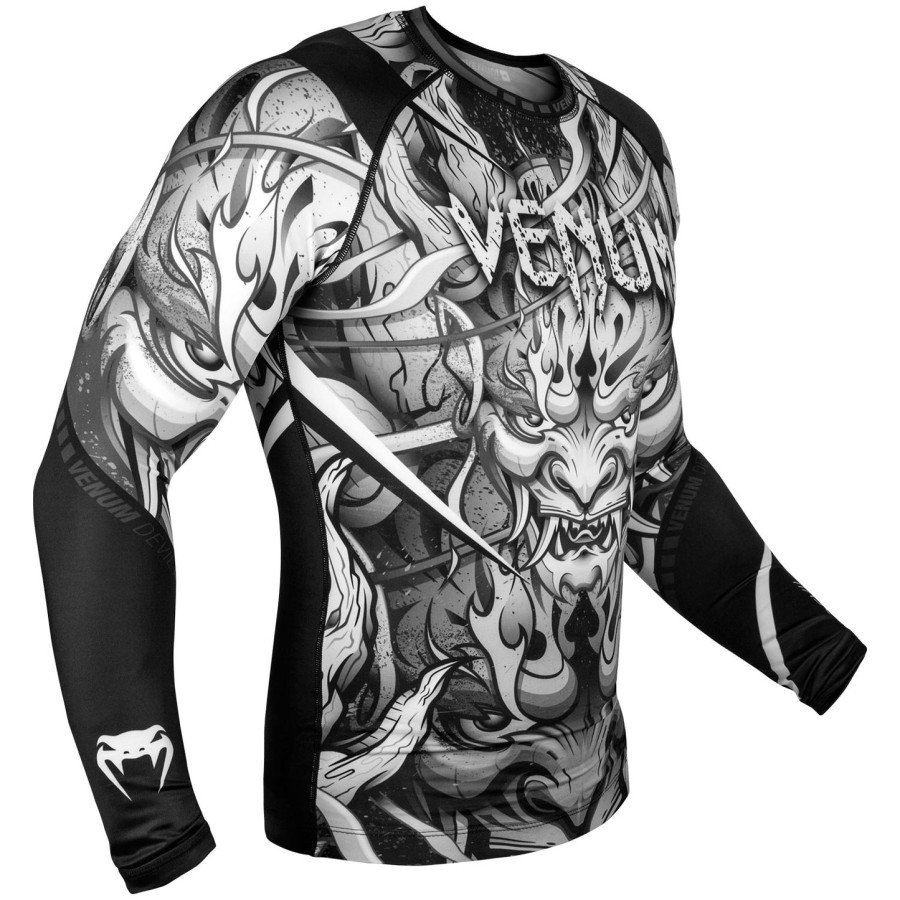 venum devil rashguard - lange Ærmer - hvidsort