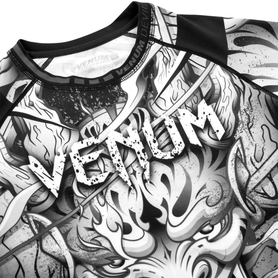venum devil rashguard - lange Ærmer - hvidsort