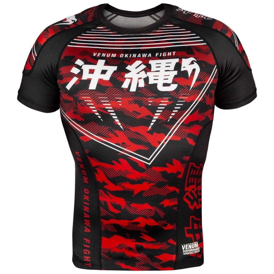 venum okinawa 2.0 rashguard - kortærmet - sorthvid-rød