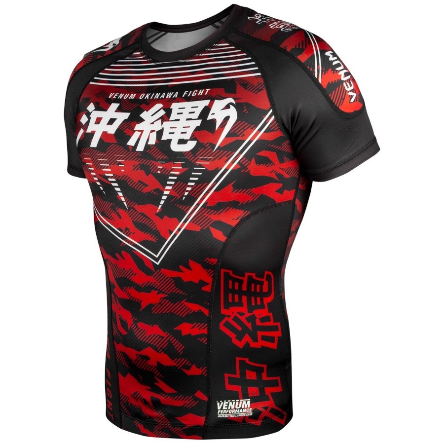 venum okinawa 2.0 rashguard - kortærmet - sorthvid-rød