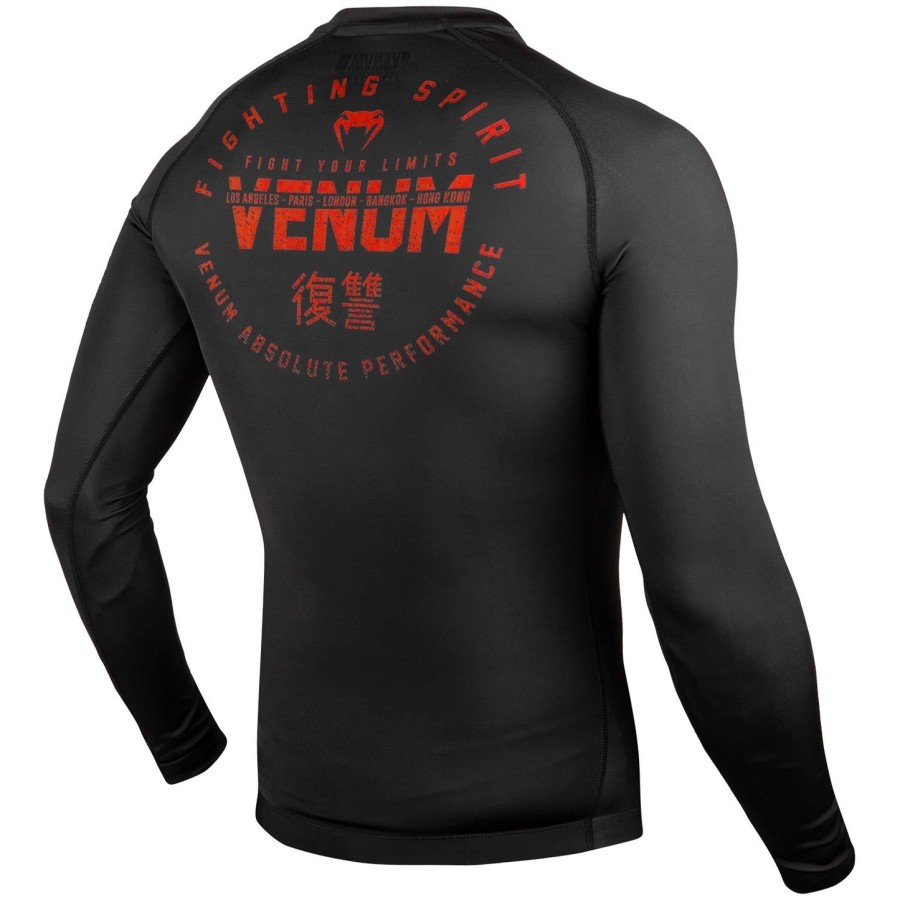 venum signature rashguard - langærmet - sortrød