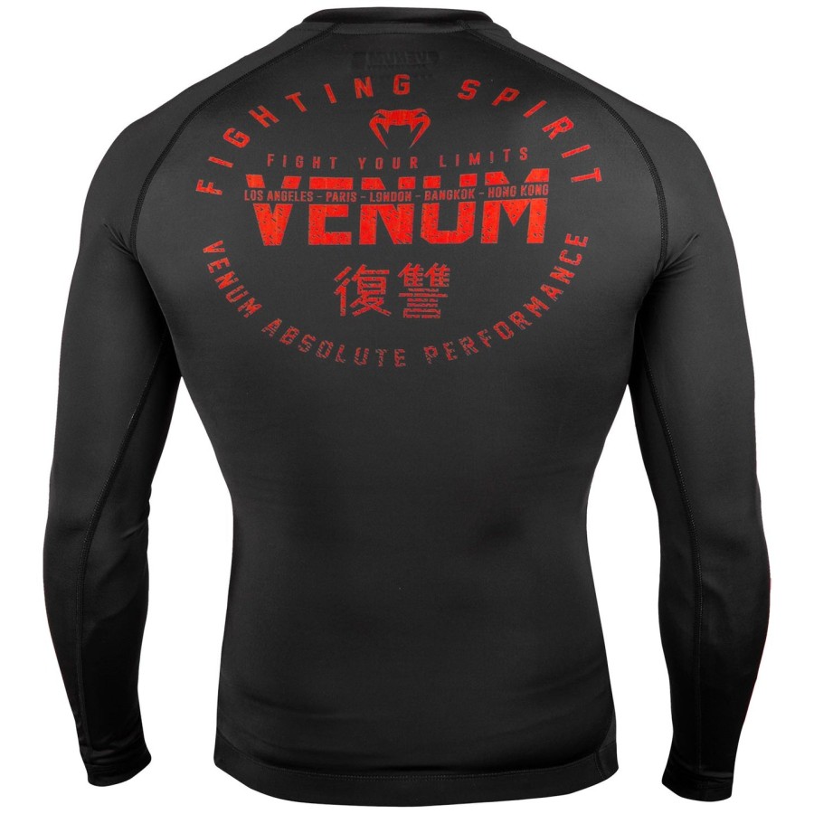venum signature rashguard - langærmet - sortrød
