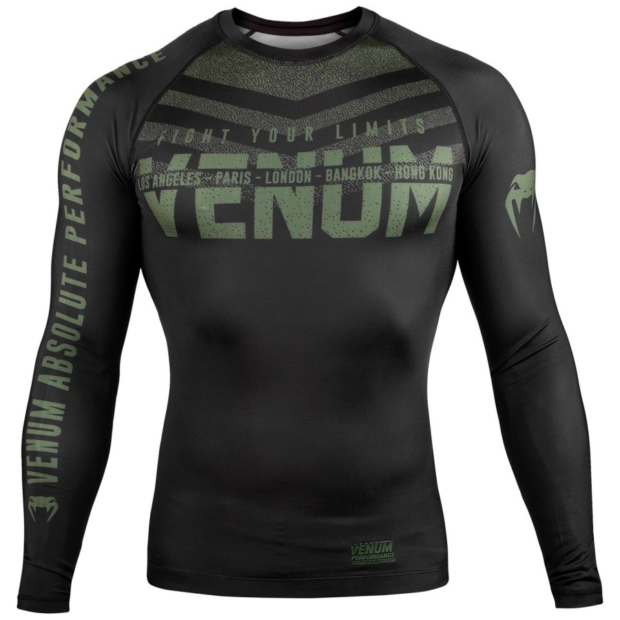venum signature rashguard - langærmet - sortkhaki - eksklusiv