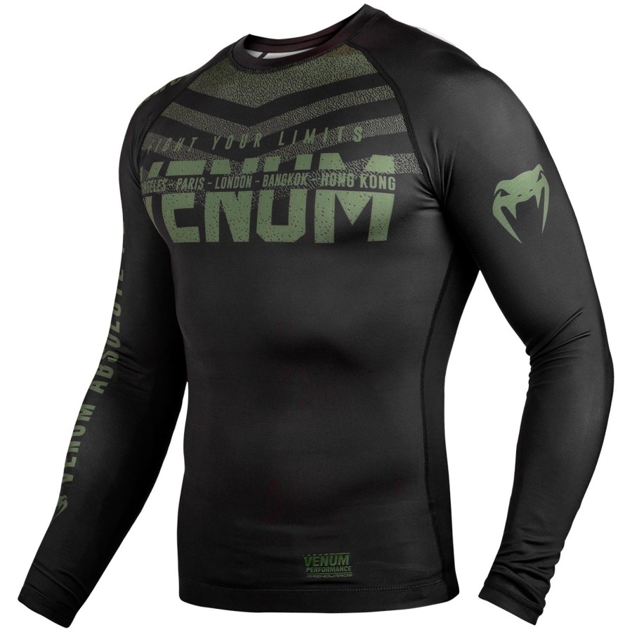 venum signature rashguard - langærmet - sortkhaki - eksklusiv