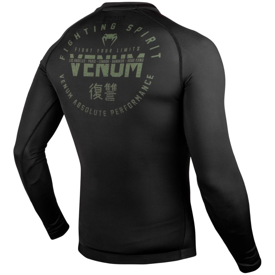 venum signature rashguard - langærmet - sortkhaki - eksklusiv