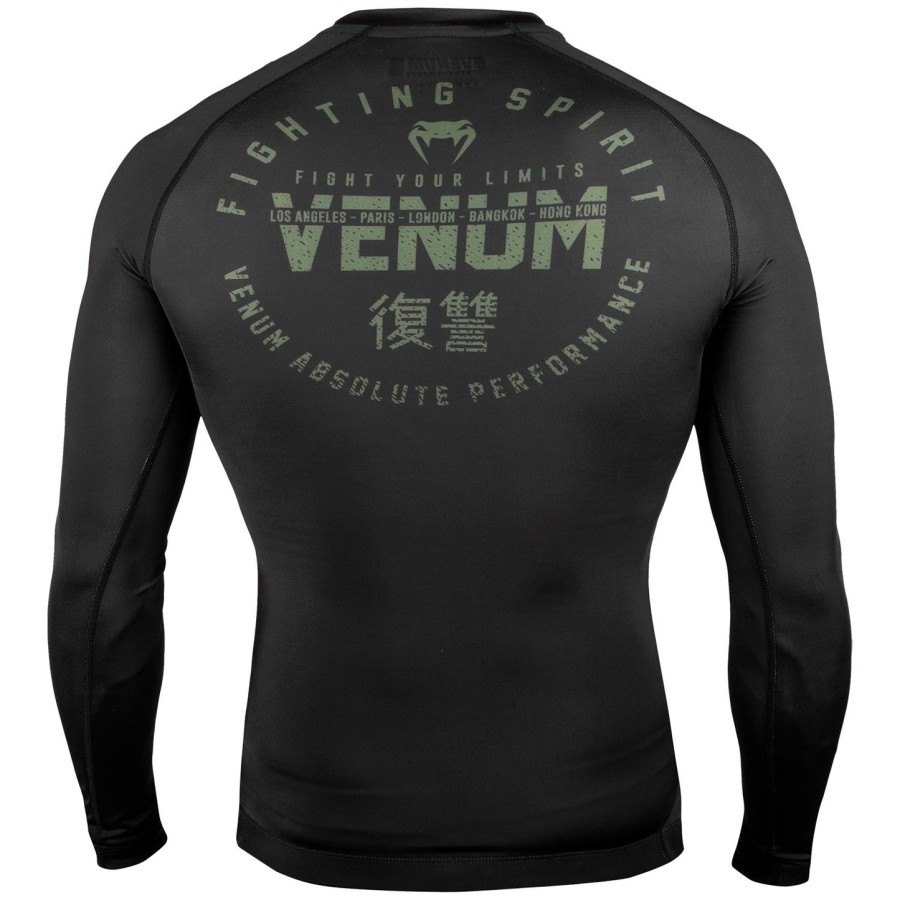venum signature rashguard - langærmet - sortkhaki - eksklusiv