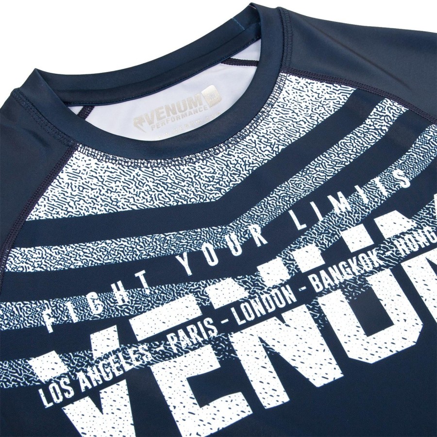 venum signature rashguard - lange Ærmer - marineblåhvid