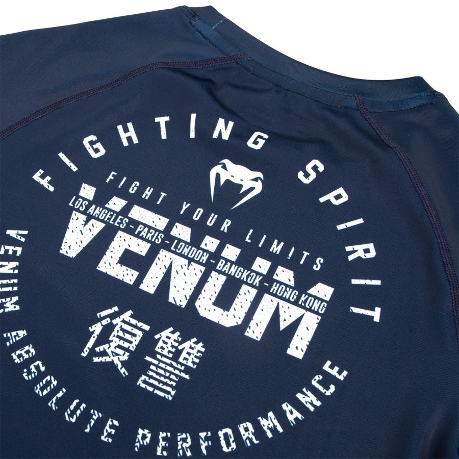 venum signature rashguard - lange Ærmer - marineblåhvid