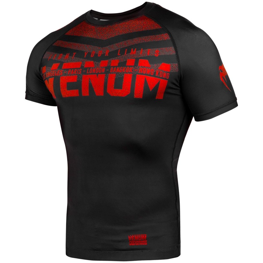 venum signature rashguard - kortærmet - sortrød