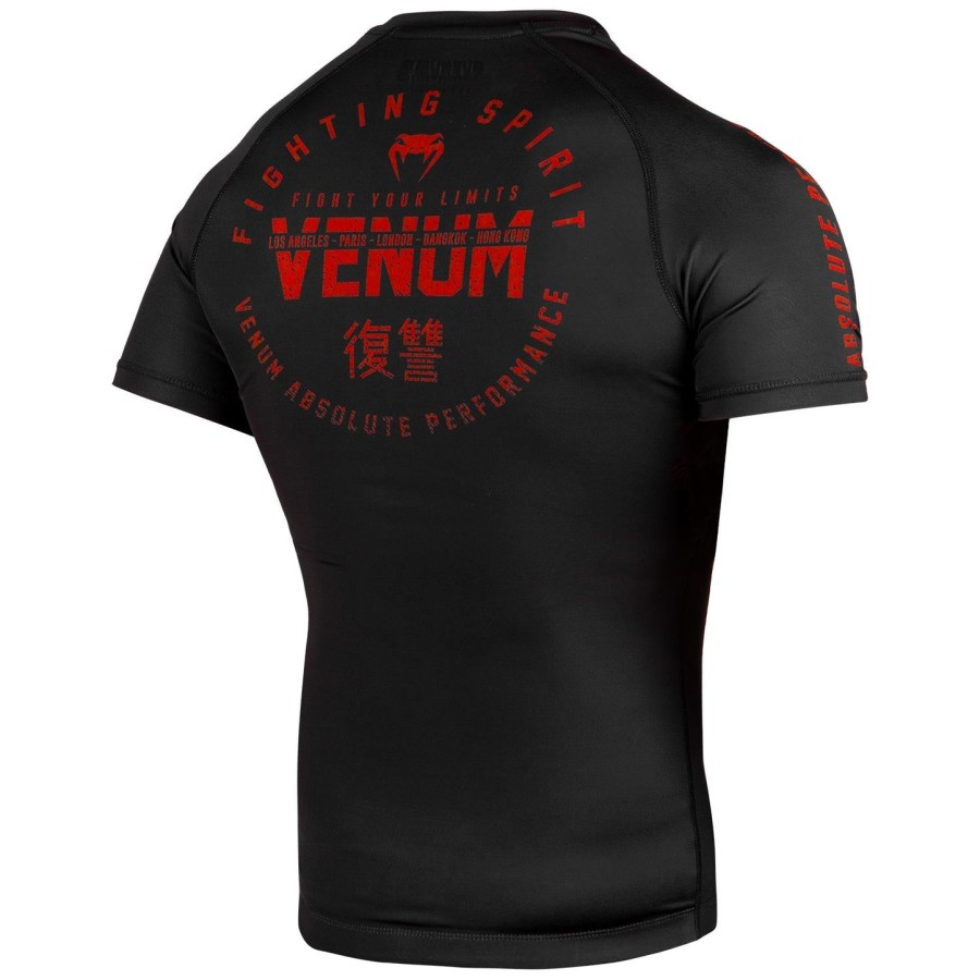 venum signature rashguard - kortærmet - sortrød