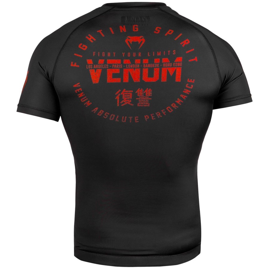 venum signature rashguard - kortærmet - sortrød