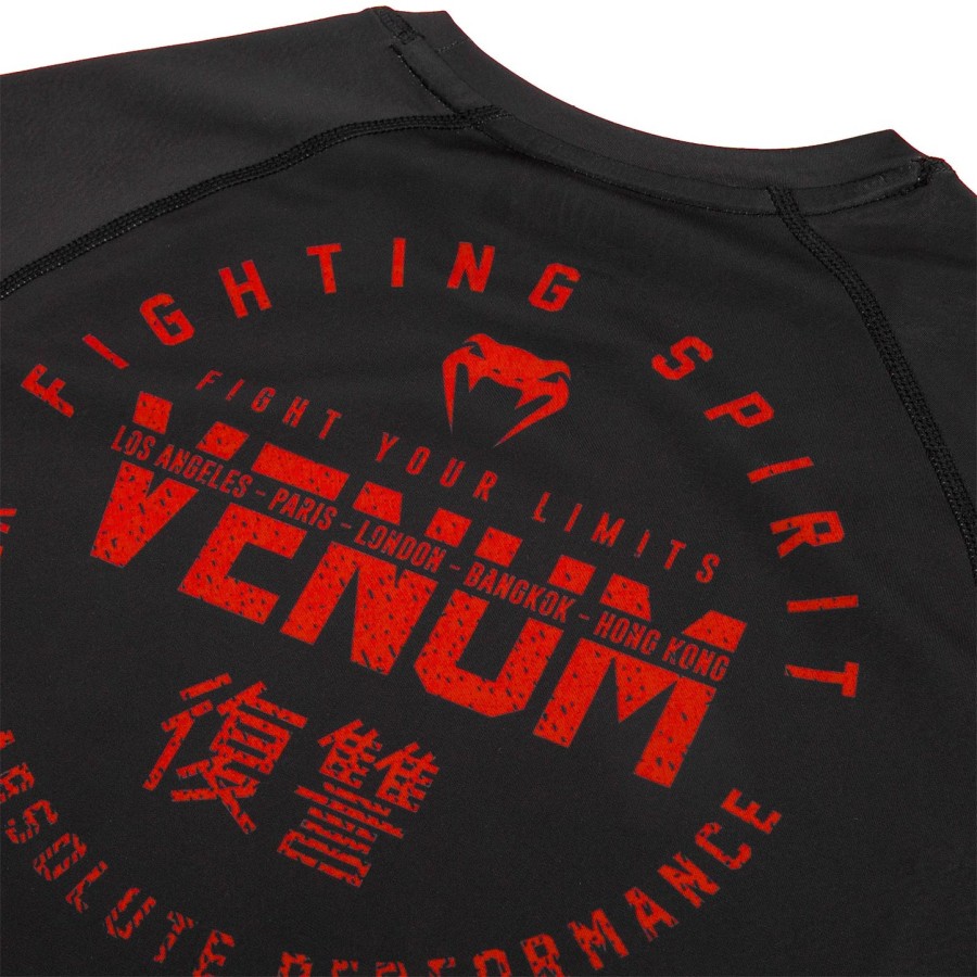 venum signature rashguard - kortærmet - sortrød