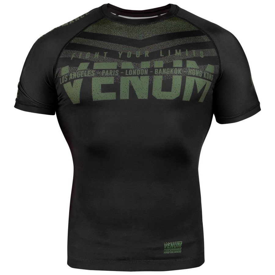 venum signature rashguard - kortærmet - sortkhaki - eksklusiv