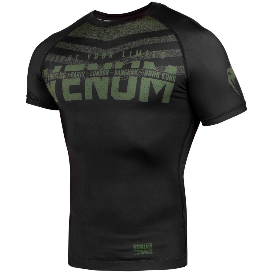 venum signature rashguard - kortærmet - sortkhaki - eksklusiv