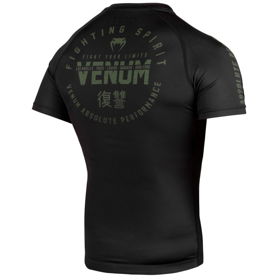 venum signature rashguard - kortærmet - sortkhaki - eksklusiv