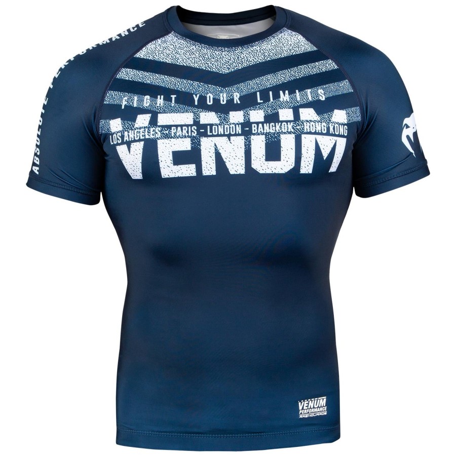 venum signature rashguard - kortærmet - marineblåhvid