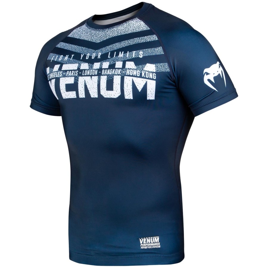 venum signature rashguard - kortærmet - marineblåhvid