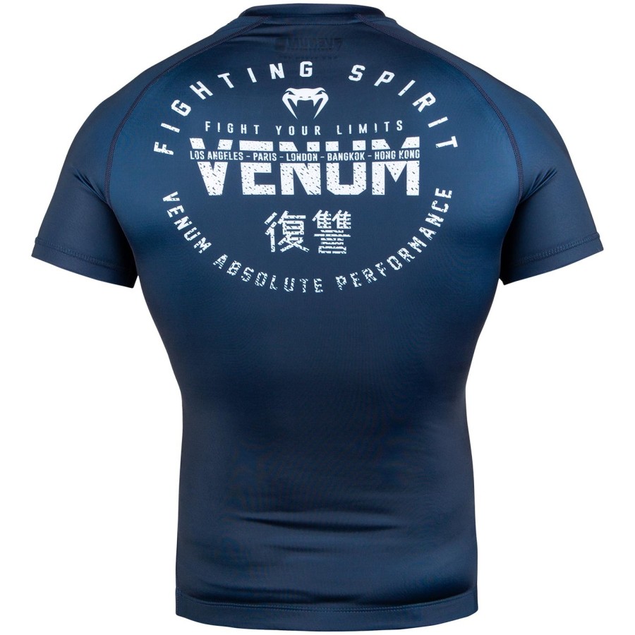 venum signature rashguard - kortærmet - marineblåhvid