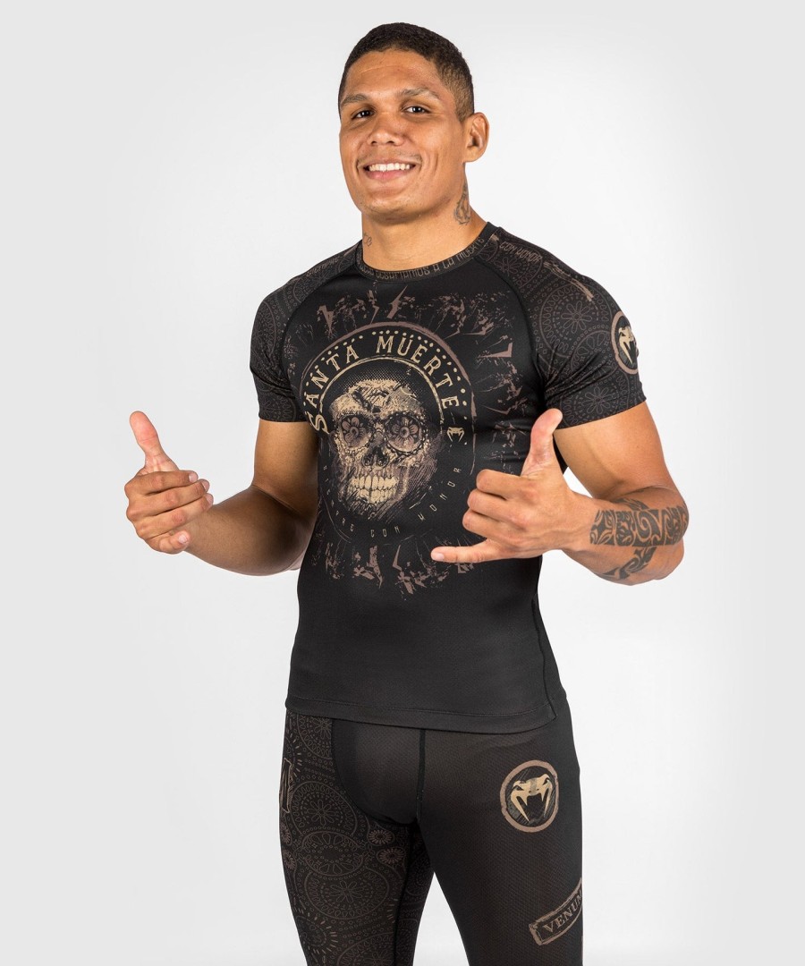 venum santa muerte dark side - rashguard kortærmet - sortbrun