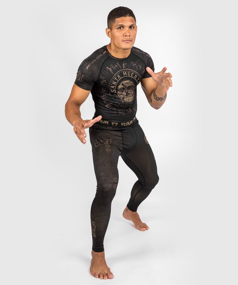 venum santa muerte dark side - rashguard kortærmet - sortbrun