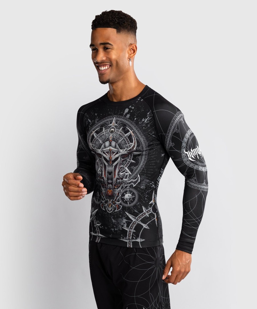 venum gladiator 5.0 herre langærmet rashguard - sortsølv