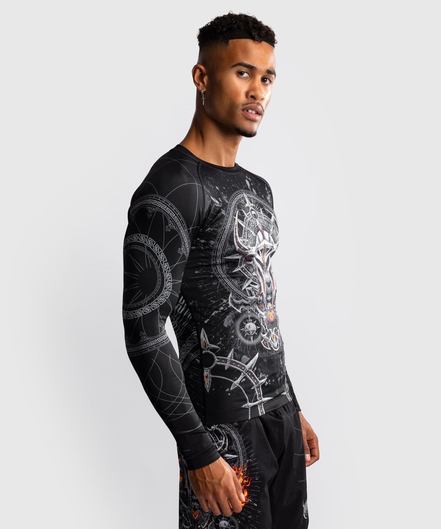 venum gladiator 5.0 herre langærmet rashguard - sortsølv