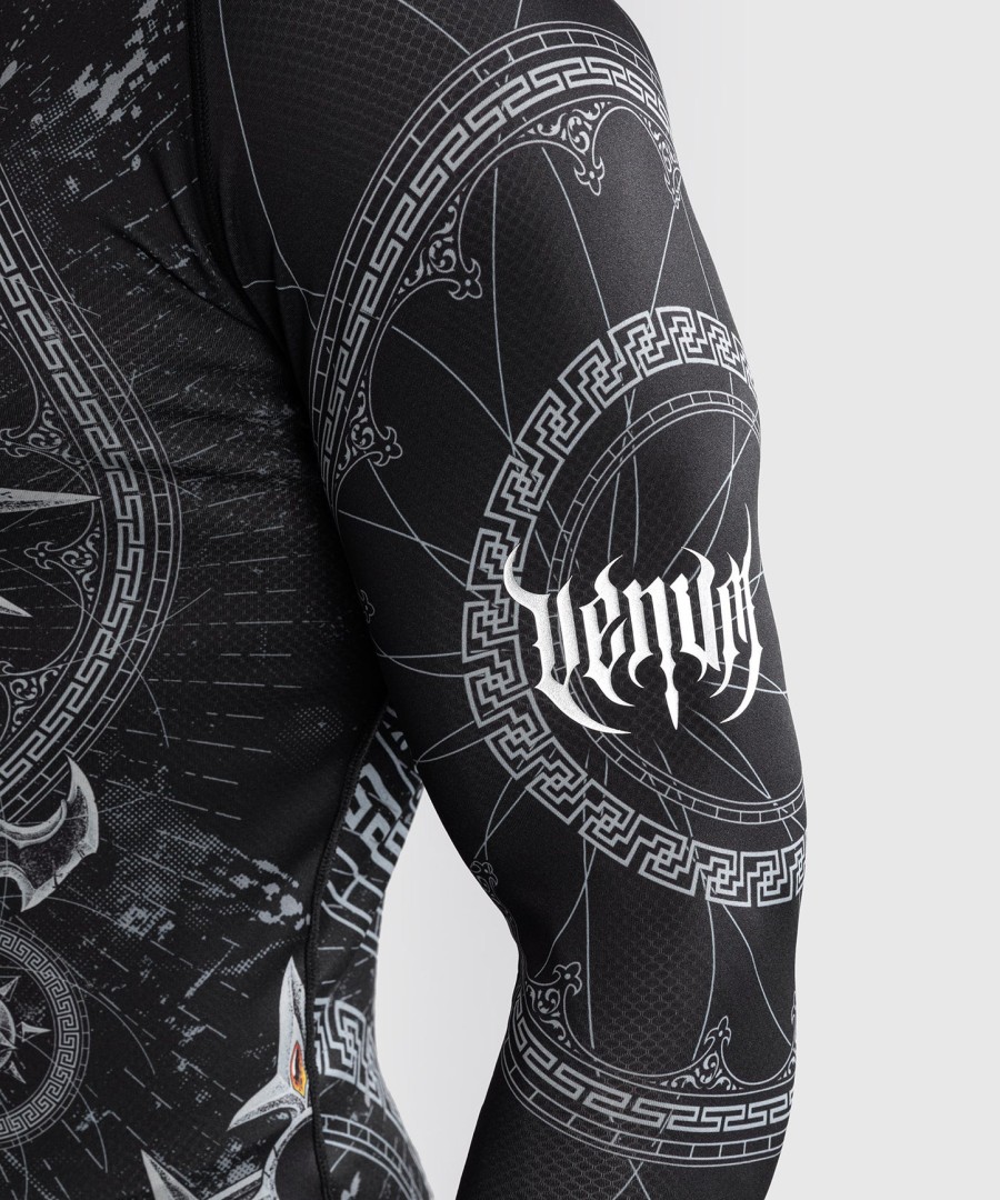 venum gladiator 5.0 herre langærmet rashguard - sortsølv