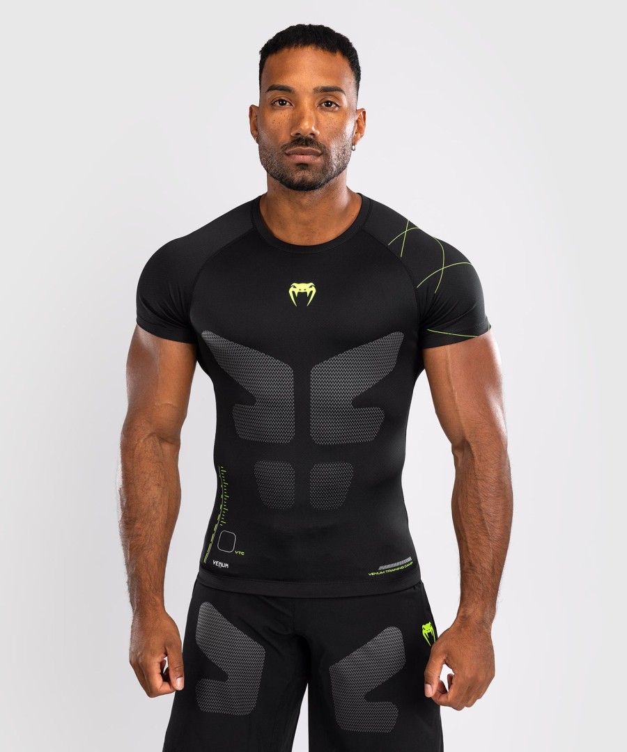 venum training camp 4.0 kortærmet rashguard - sortneongrøn